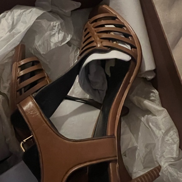 Coach Brown Leather Heels - Picture 2 of 6